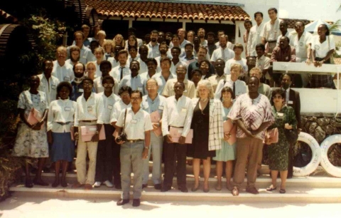 Participants of the international symposium on the ecology of mangroves and related ecosystems, held in Mombasa 1990